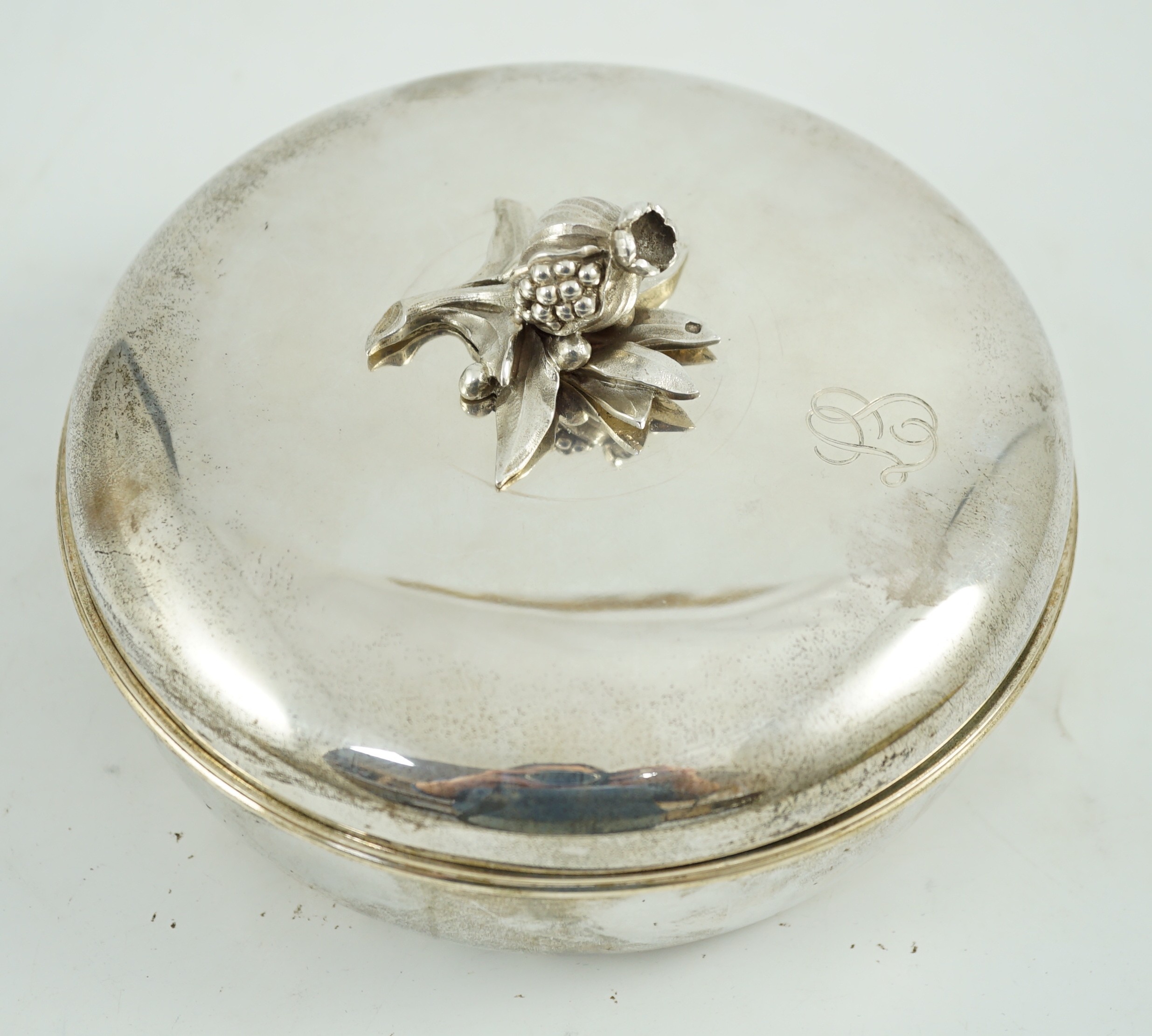 A 20th century French Emile Puiforcat for Cartier 950 standard silver bowl and cover